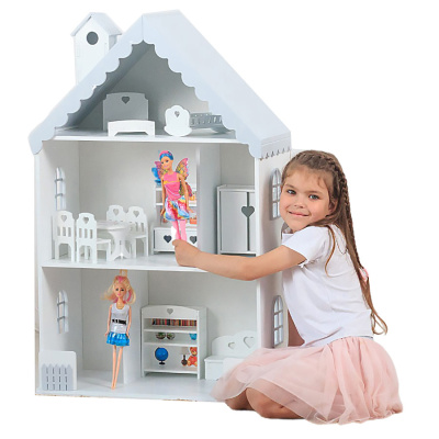 Домик для кукол Вероника Pema kids бело-серый 1